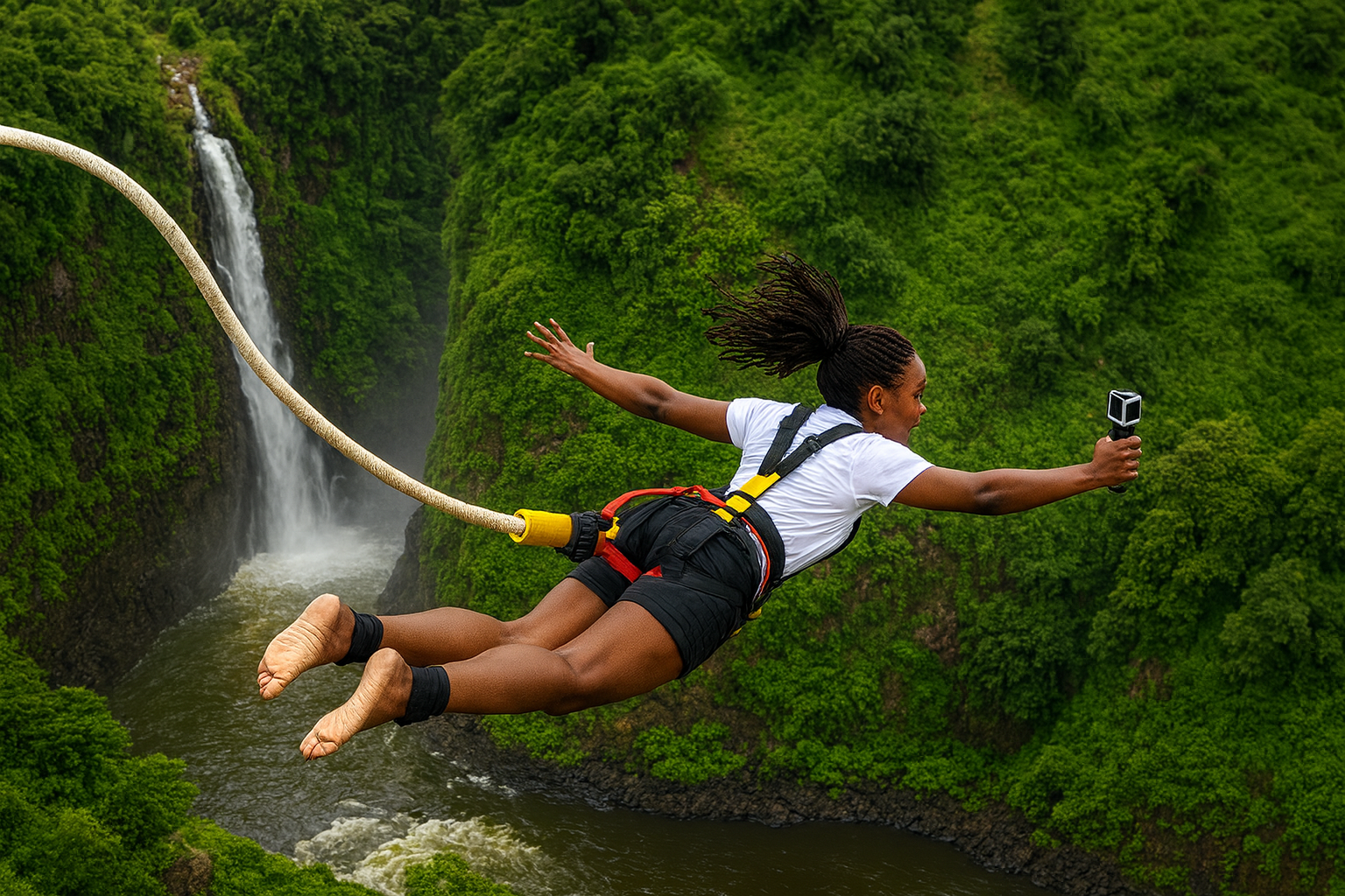 Bungee Jumping from the Victoria Falls Bridge 